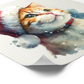 クリスマスキャットレッドハット ポスター (角)