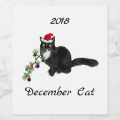クリスマスキャットワインラベル ワインラベル (シングルラベル)
