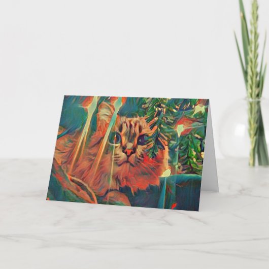 クリスマスキャットワンダーメントホリデーカード シーズンカード (正面)