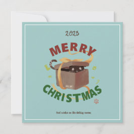クリスマスキャット入りカートン 招待状