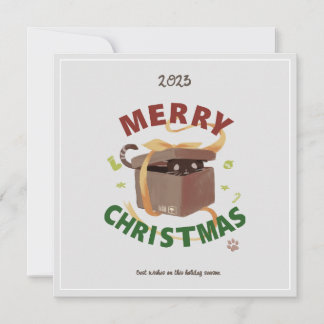 クリスマスキャット入りカートン 招待状