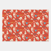 クリスマスキャット北欧の明るいパタモダンーン ラッピングペーパーシート (正面3)