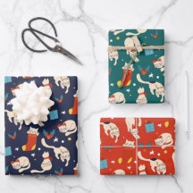 クリスマスキャット北欧の明るいパタモダンーン