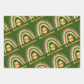 クリスマスキャット及びレインボーラッピング紙シート ラッピングペーパーシート (正面3)