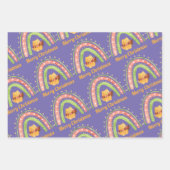 クリスマスキャット及びレインボーラッピング紙シート ラッピングペーパーシート (正面2)