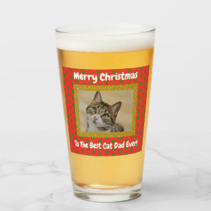 クリスマスキャット最高のパパEver Petフォトビールピント タンブラーグラス