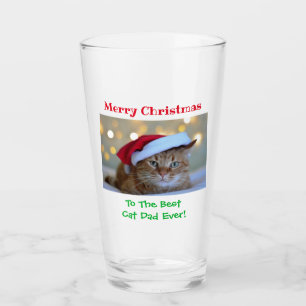 クリスマスキャット最高のパパEver Petフォトビールピント タンブラーグラス