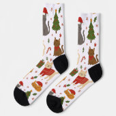 クリスマスキャット柄ソックス ソックス (左)