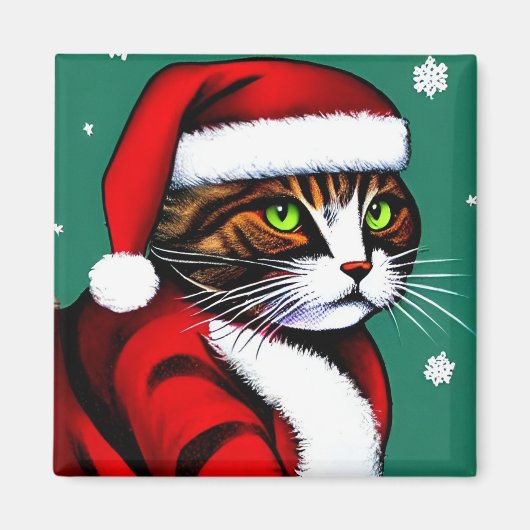 クリスマスキャット磁石 マグネット (正面)