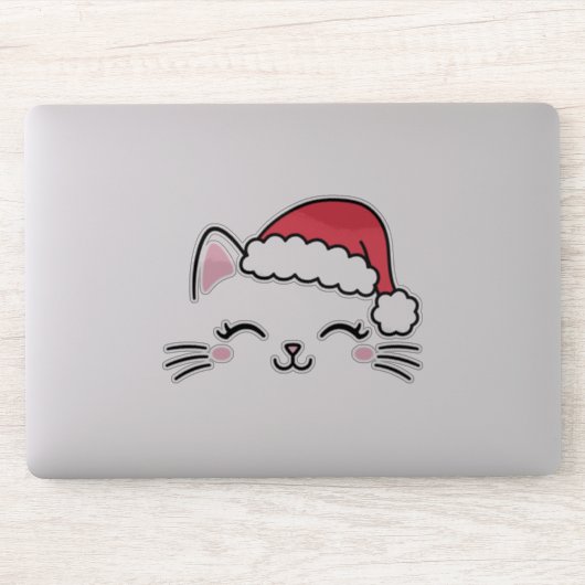 クリスマスキャット透明ビニールシール シール (コンピューター)