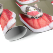 クリスマスキャット顔マスク ラッピングペーパー (ロールコーナー)