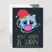 クリスマスキャット顔マスク | Covid 19を心配しない シーズンポストカード (正面/裏面)