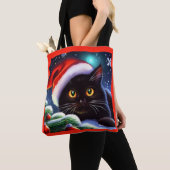 クリスマスキャット1 トートバッグ (クローズアップ)