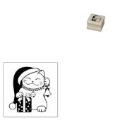 クリスマスキャット1x1 ラバースタンプ (押印)