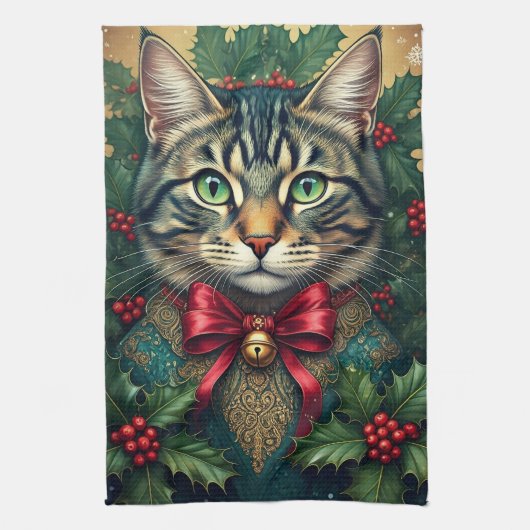 クリスマスキャット2024 キッチンタオル (縦)