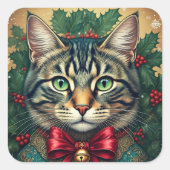 クリスマスキャット2024 スクエアシール (正面)