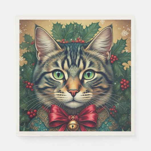 クリスマスキャット2024 スタンダードランチョンナプキン (正面)
