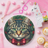 クリスマスキャット2024 ペーパープレート (パーティー)