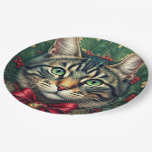 クリスマスキャット2024 ペーパープレート (アングル)