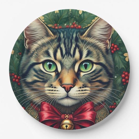クリスマスキャット2024 ペーパープレート (正面)