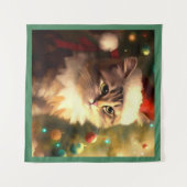 クリスマスキャット4 タペストリー (正面(横))
