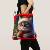 クリスマスキャット5 トートバッグ (クローズアップ)