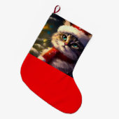 クリスマスキャット5 ラージクリスマスストッキング (正面 (吊り時))