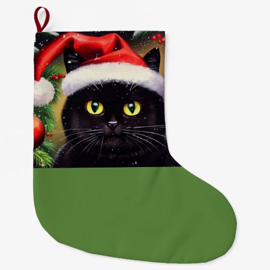 クリスマスキャット6 ラージクリスマスストッキング (正面)