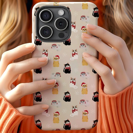 クリスマスキャット クリスマスの休日のパターン Case-Mate iPhoneケース