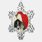 クリスマスキャット&ドッグスノーフレークオーナメント スノーフレークピューターオーナメント (右)