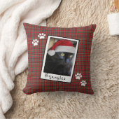 クリスマスキャット!ペットカスタマイズ写真と名前あり クッション (ブランケット)