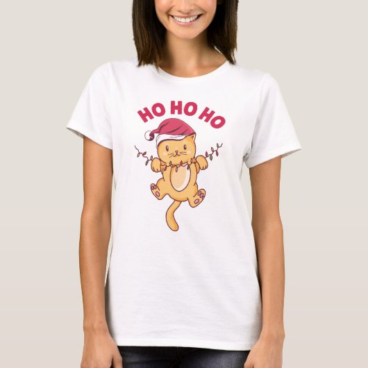 クリスマスキャット ホッホッホー Tシャツ (正面)