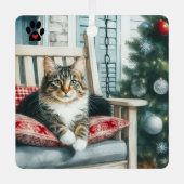 クリスマスキャット メタルオーナメント (正面)