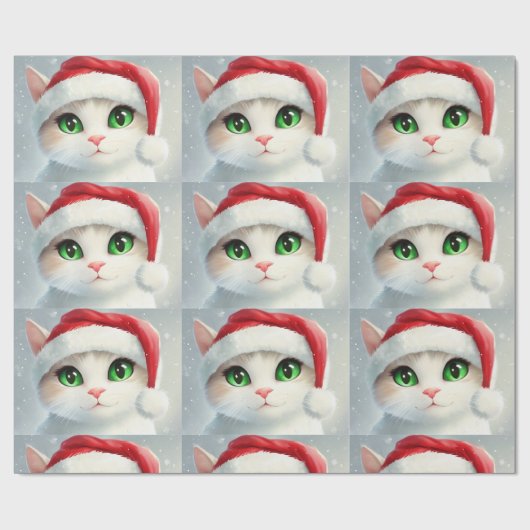 クリスマスキャット ラッピングペーパー (フラット)