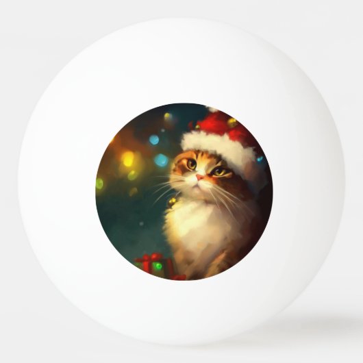クリスマスキャット(3) 卓球ボール (正面)