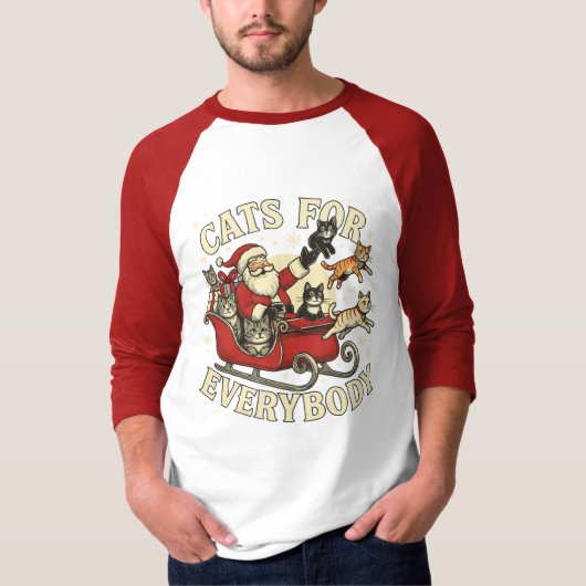 クリスマスキャット Tシャツ (正面)