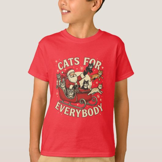 クリスマスキャット Tシャツ (正面)