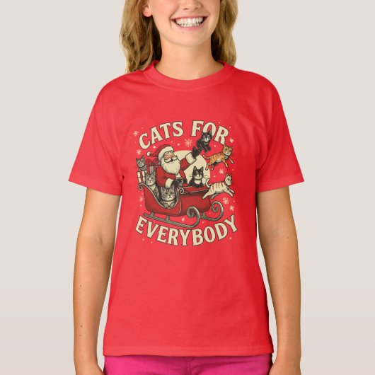 クリスマスキャット Tシャツ (正面)