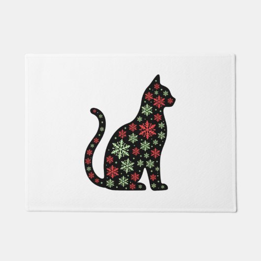 クリスマスキャットTシャツ ドアマット (正面)