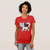 クリスマスキャットTシャツ (赤) Tシャツ (正面フル)