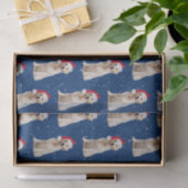 クリスマスキャップ付きゴールデンレトリバー 薄葉紙 (ギフト)