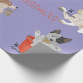 クリスマスキャトルドッグラッピング紙 ラッピングペーパー (角)