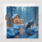クリスマスキャビンのグリーティングカード (正面/裏面)