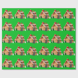 クリスマスキャビングリーンラッピング紙 ラッピングペーパー