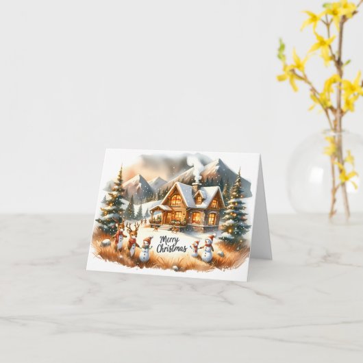 クリスマスキャビン カード (黄色い花)