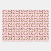 クリスマスキャピバラかわいい動物園の動物の手描き ラッピングペーパーシート (正面2)