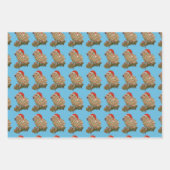 クリスマスキャピバラ包まれたファミリー ラッピングペーパーシート (正面3)