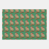 クリスマスキャピバラ包まれたファミリー ラッピングペーパーシート (正面)