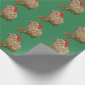 クリスマスキャピバラ包まれたファミリー ラッピングペーパー (角)