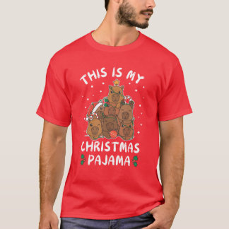 クリスマスキャピバラChristmas Pajamas retro Tシャツ